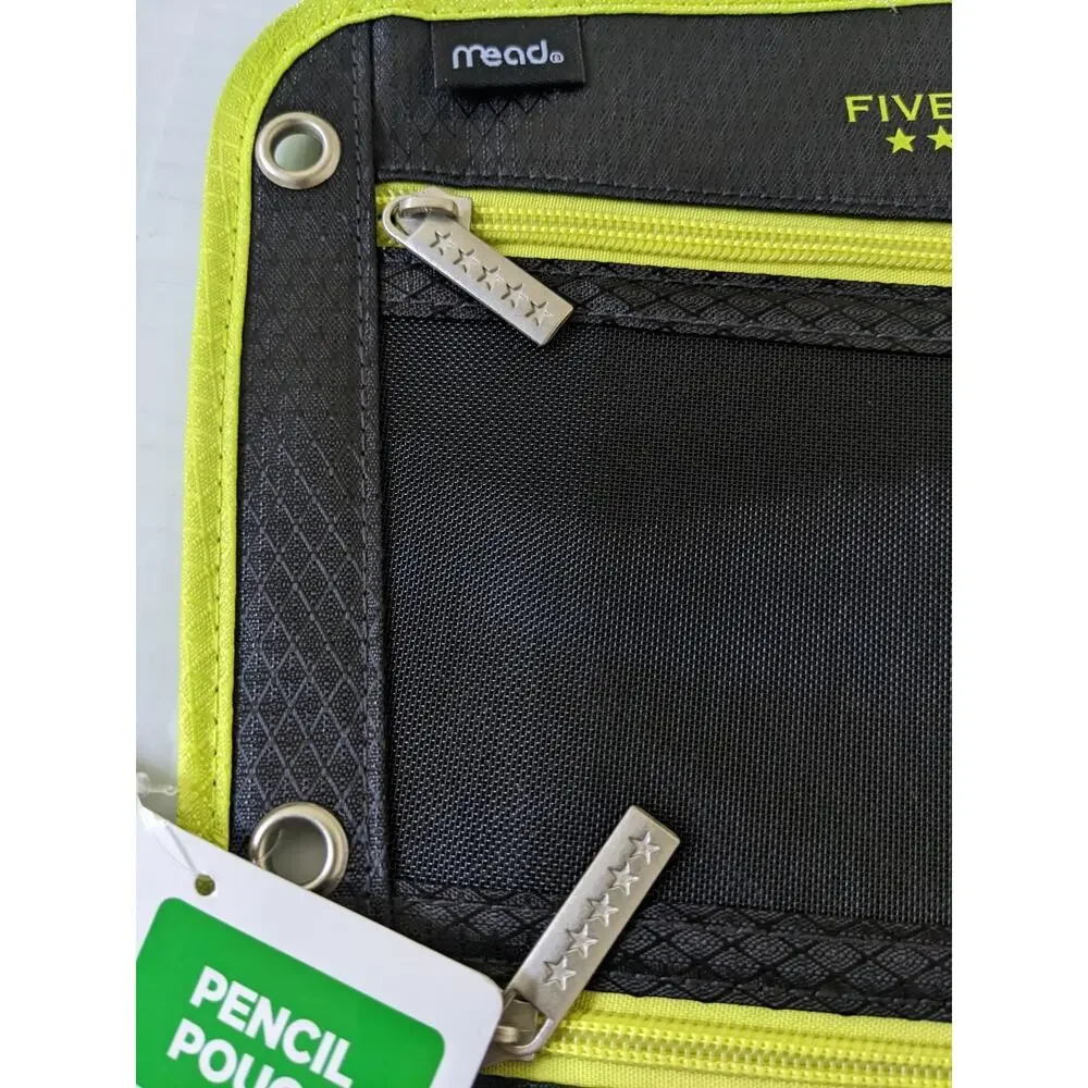 Mead Five Star Pencil Pouch Binder 3 Zipper Compartment Back To School Supply